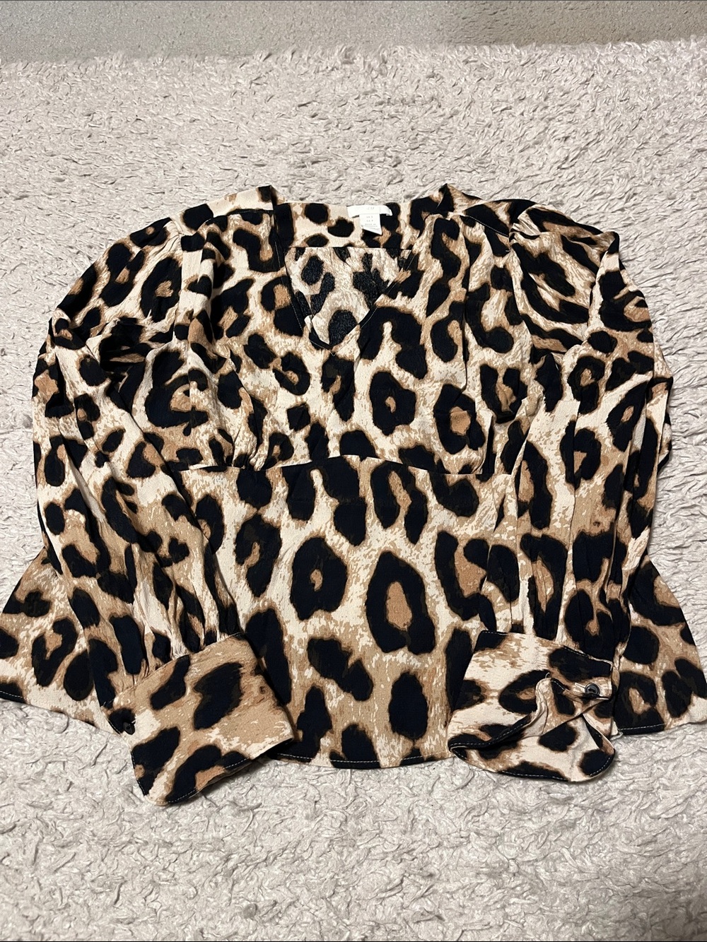 H&M Leopard Print Blouse in Brown and Black